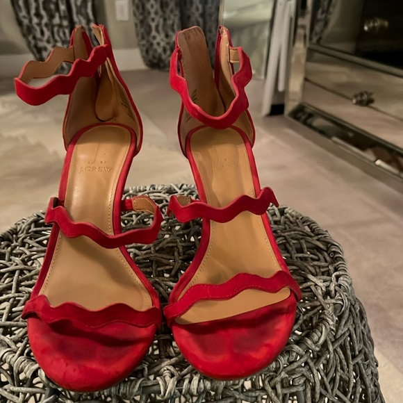 JCrew - Red Strappy Heels - size 7 - Picture 1 of 4